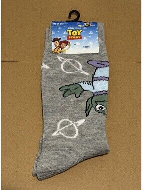 Unisex Adult Disney Pixar Toy Story Socks Size 10-13 Gray Alien Print